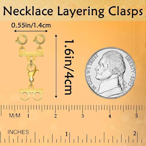 Necklace Layering Clasp Converter, 18k Gold and Silver, Tangle Free Jewelry Chain Separator (4PCS B) in Kuwait
