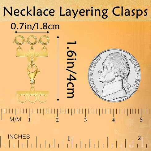 Necklace Layering Clasp Converter, 18k Gold and Silver, Tangle Free Jewelry Chain Separator (4PCS B) in Kuwait
