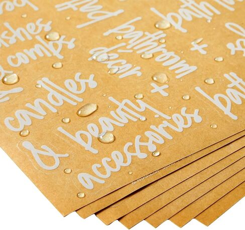 Talented Kitchen 192 Preprinted Bathroom Labels for Containers - White Script Stickers for Organizer Bins, Bath, Beauty Canisters, and Makeup Storage Organization (Water Resistant) in Kuwait