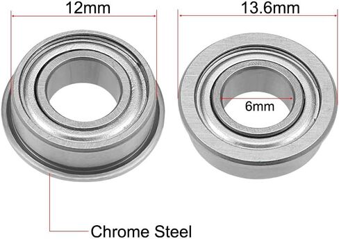 uxcell MF63ZZ Flange Ball Bearing 3x6x2.5mm Shielded Chrome Bearings 5pcs in Saudi Arabia
