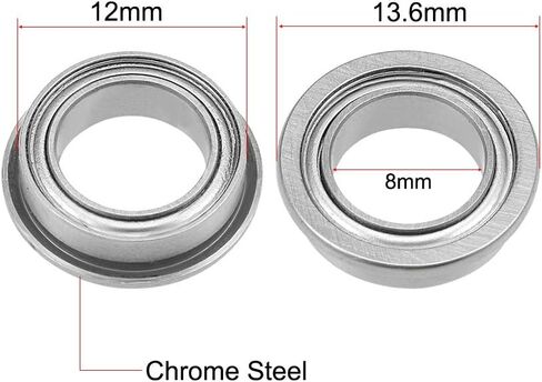 uxcell MF63ZZ Flange Ball Bearing 3x6x2.5mm Shielded Chrome Bearings 5pcs in Saudi Arabia