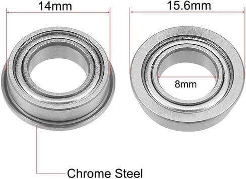 uxcell MF63ZZ Flange Ball Bearing 3x6x2.5mm Shielded Chrome Bearings 5pcs in Saudi Arabia