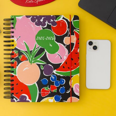 kate spade new york Daily Planner 2025-2026 Mega Agenda August 2025- December 2026, Hardcover Weekly and Monthly Spiral Planner with Stickers (Charmed Bookshelf Blue) in Saudi Arabia