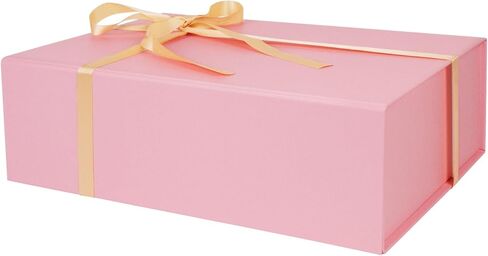Pink Gift Box,13.8" x 9" x 4.3" Large Groomsmen Proposal Box with Magnetic Closure Lid and Ribbon for Anniversary Wedding Birthday Graduation Festivals (1 Pack) in Saudi Arabia