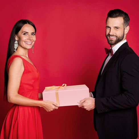 Pink Gift Box,13.8" x 9" x 4.3" Large Groomsmen Proposal Box with Magnetic Closure Lid and Ribbon for Anniversary Wedding Birthday Graduation Festivals (1 Pack) in Saudi Arabia