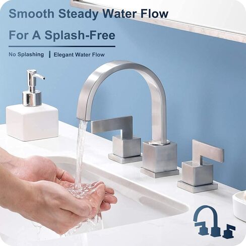 فريهو النفط مفروك صنبور الحمام البرونزية، البرونزية صنبور بالوعة الحمام للحوض 3 حفرة، 8 بوصة واسعة 2 مقبض الغرور صنبور مع خراطيم الصرف والمياه in Kuwait