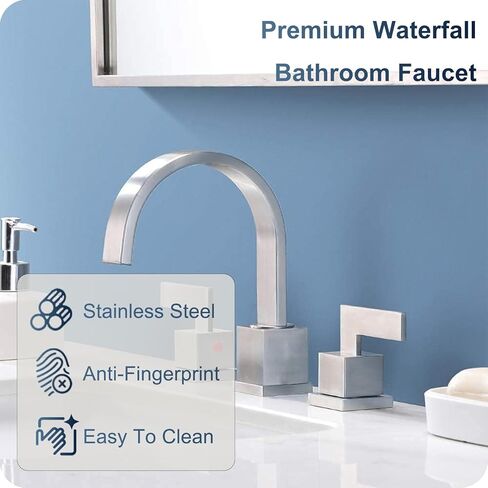 فريهو النفط مفروك صنبور الحمام البرونزية، البرونزية صنبور بالوعة الحمام للحوض 3 حفرة، 8 بوصة واسعة 2 مقبض الغرور صنبور مع خراطيم الصرف والمياه in Kuwait