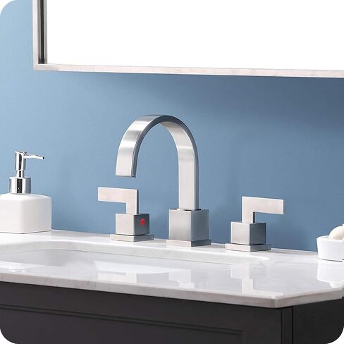 فريهو النفط مفروك صنبور الحمام البرونزية، البرونزية صنبور بالوعة الحمام للحوض 3 حفرة، 8 بوصة واسعة 2 مقبض الغرور صنبور مع خراطيم الصرف والمياه in Kuwait