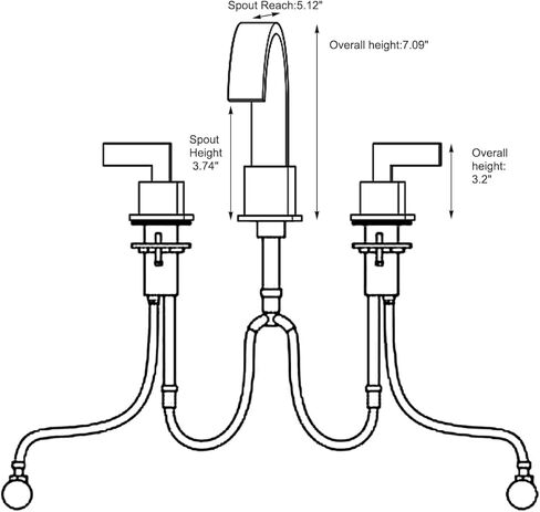 فريهو النفط مفروك صنبور الحمام البرونزية، البرونزية صنبور بالوعة الحمام للحوض 3 حفرة، 8 بوصة واسعة 2 مقبض الغرور صنبور مع خراطيم الصرف والمياه in Kuwait