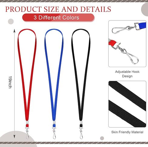 500 Pack Bulk Lanyards for ID Name Badges Holder Flat Lanyards with Hook Clip Swivel for Office School Accessories (Multi Colors) in Saudi Arabia