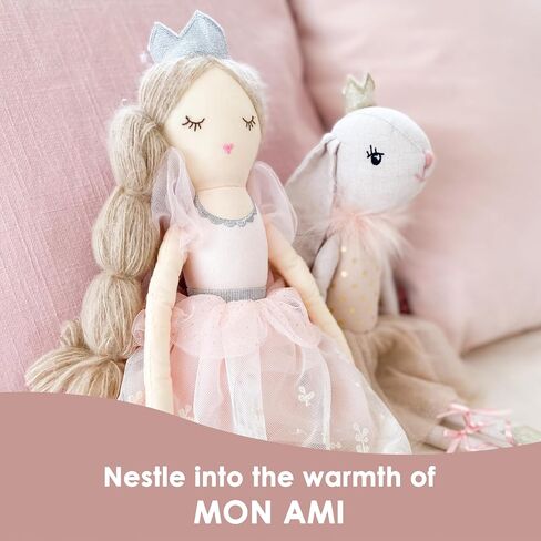 MON AMI Ballerina Stuffed Doll - 22", Plush Ballerina Doll for Girls, Use as Toy or Room Decor, Great Gift for Kids of All Ages in Kuwait