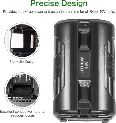 Fancy Buying 40V 6000mAh Battery Replacement for Ryobi 40V Battey OP4050A OP4015 OP4026 OP40201 OP40261 OP4030 OP40301 OP4040 OP40401 OP4050 OP40501 OP40601(2 Pack) in Kuwait