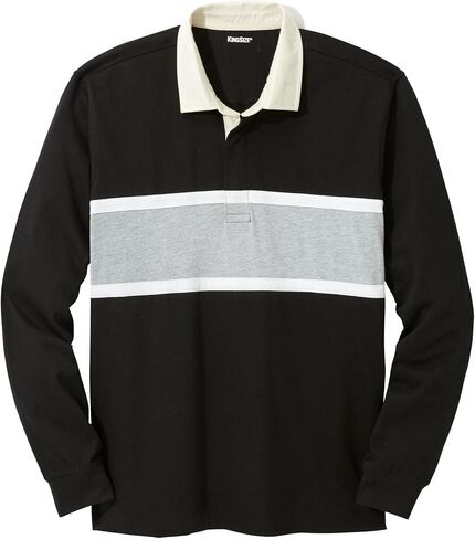 KingSize Men's Big & Tall Long-Sleeve Rugby Polo in Saudi Arabia