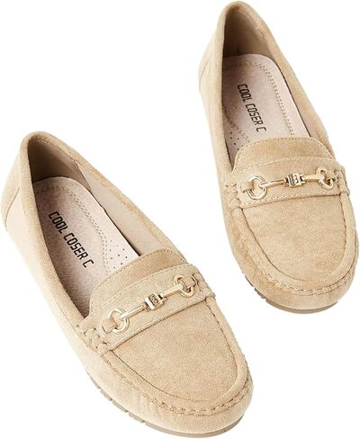 حذاء بدون كعب مريح واسع غير رسمي للنساء سهل الارتداء حذاء مسطح للنساء حذاء بدون كعب نسائي أنيق بإبزيم مناسب للمناسبات in Kuwait