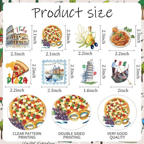Italian Theme Party Decorations - 40 Pcs Italy Pizza Birthday Cupcake Toppers Picks, Rome Colosseum Spaghetti Cup Cake Topper, Buon Comleanno Summer Party Supplies Photo Background Decor in Kuwait