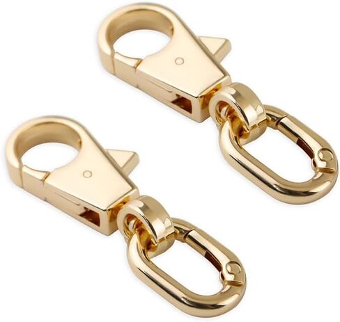 2pcs Double Opening Swivel Snap Hook Keychain Push Trigger Lobster Clasps DIY Handbag Leather Accessories. (Gold) in Kuwait