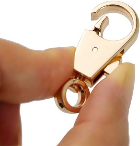 2pcs Double Opening Swivel Snap Hook Keychain Push Trigger Lobster Clasps DIY Handbag Leather Accessories. (Gold) in Kuwait