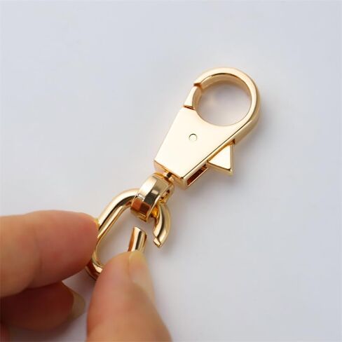 2pcs Double Opening Swivel Snap Hook Keychain Push Trigger Lobster Clasps DIY Handbag Leather Accessories. (Gold) in Kuwait
