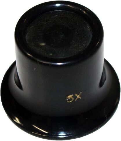 تعظيم LOUPE BLACK Jeweller | 5x تكبير الطاقة | 1 "عدسة زجاجية القطر | البلاستيك PVC متينة | مثالية لأحجار الكيمستات والفحص المجوهرات in Kuwait