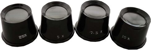 تعظيم LOUPE BLACK Jeweller | 5x تكبير الطاقة | 1 "عدسة زجاجية القطر | البلاستيك PVC متينة | مثالية لأحجار الكيمستات والفحص المجوهرات in Kuwait