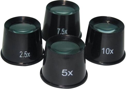 تعظيم LOUPE BLACK Jeweller | 5x تكبير الطاقة | 1 "عدسة زجاجية القطر | البلاستيك PVC متينة | مثالية لأحجار الكيمستات والفحص المجوهرات in Kuwait