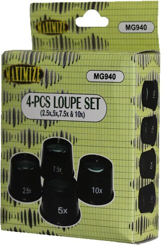 تعظيم LOUPE BLACK Jeweller | 5x تكبير الطاقة | 1 "عدسة زجاجية القطر | البلاستيك PVC متينة | مثالية لأحجار الكيمستات والفحص المجوهرات in Kuwait