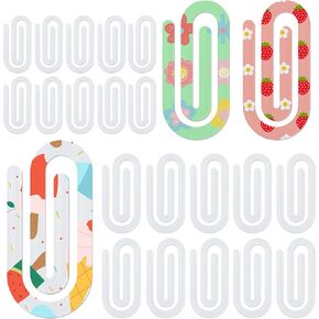 20 Pcs Sublimation Blanks Acrylic Paper Clips, Jumbo Sublimation Paper Clips Clear, Personalized Book Marks for Office Home School DIY Supplies