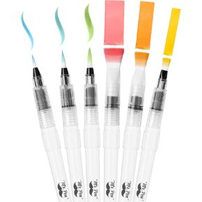 Mr. Pen- Watercolor Brush Pens, 6 Pack, Watercolor Brushes Set, Watercolor Pens for Adults, Water Brush Pen, Water Color Pens, Watercolor Brush Set, Refillable Brush Pen, Water Brushes for Watercolor