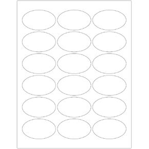 ChromaLabel 1.50 x 2.50 Inch Oval Printable Sticker, Laser Printer Sticker Paper, Printable Labels for Inkjet Printer, 450 Labels per Pack (25 Sheets), White Paper Stickers
