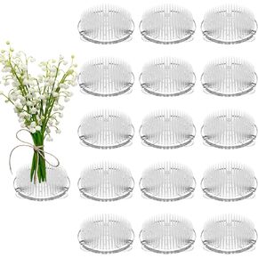 MBAIYO 16 Pieces Plastic Flower Frogs, Clear Floral Grid for Vase Flower Pins Florist Supplies for Arrangements Summer Activity Home Wedding Decoration (2.75 x 0.86in)