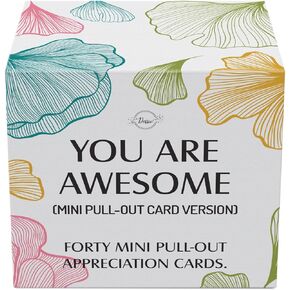 Dessie 40 Unique You Are Awesome Mini Floral Encouragement Cards w/Inspirational Messages 2.5" x2.5. Employee Appreciation Gifts. Teacher Appreciation in Bulk. Positive Affirmation Cards