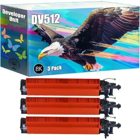 DV512 Developer Unit Compatible for Konica Minolta bizhub 224e 284e 364e 454e 554e C224 C224e C284 Printers, High Yield 300000 Pages, Bright Colors Clear Printing (1 Pack Yellow)