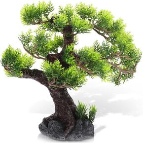 BESPORTBLE Bonsai Tree for Aquarium, Resin Fish Tank Landscape Decoration, Simulated Green Tree for Freshwater and Saltwater, 11.41 X 10.23 X 2.75 Inches, Safe for Fish Aquarium