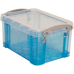 Really Useful Boxes - UB1-6 - Blue Storage Box - Office Suspension Files - Blue with Transparent Lid - 1.6L/2.8pt - 196g/6.9oz - 110 x 95mm/4.3 x 3.7 inches - 200 x 150 x 115 x 140mm/7.9 x 5.9 x 5.5 inches