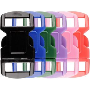 Paracord Curved Plastic Buckles – Black/Red/Pink/Purple/Green/Blue/Orange/Reflective – Sizes .5/.625/.75/1 Inch – Multi Packs