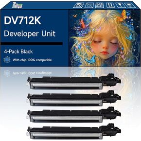 DV712K Developer Unit Compatible with Konica Minolta bizhub C659 bizhub C759 Printers, High-Yield Vibrant Colors, Sharp Text, Easy Installation, Perfect for Home & Office Use (2-Pack Black)