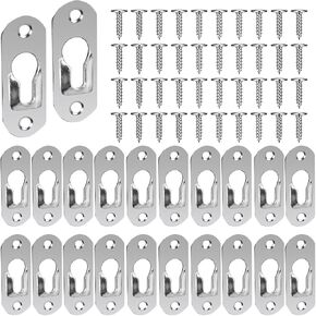 100 PCS Heavy Duty Metal Keyhole Hangers 1.7 x 0.65 inch Single Hole Hanging Picture Hanger Fasteners Hooks for Picture Frames Rivet Fittings