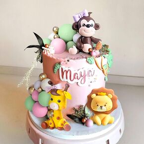 Girl Safari Baby Shower Cake Decorations Girl Two Wild Cake Wild One Cake Topper Safari Cake Decorations Wild One Cake Topper 1st Birthday Girl Zoo Animal Cake Toppers