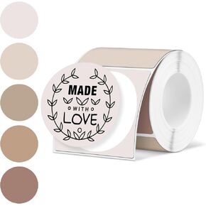 Ctosree 5 Colors Circle Thermal Sticker Labels Self Adhesive Round Direct Thermal Labels Multipurpose Printer Stickers for DIY, Name Tag 250 Pcs/1 Roll(Morandi Autumn,2 Inch)