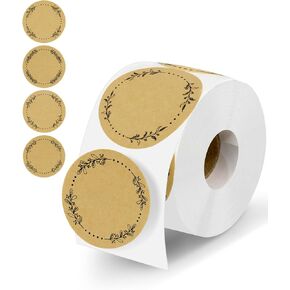 500pcs Canning Stickers Jam and Jelly Jar Labels, Gift Tags 4 Different Wreath Designs, All-Purpose Labels for Mason Jars/Bottle/Name Tags and More(2" Round)