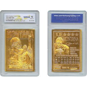 1995 Joe Montana SF 49ers / KC Chiefs 23K Gold Sculptured Card - Graded GEM Mint 10