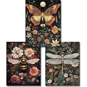 3 pack Insect Diamond Art Kits for Adults Beginners,Butterfly Dragonfly Hummingbird Diamond Painting Kits for Adults,5D Full Drill DIY Diamond Dot Gem Art Kit Wall Home Decor Arts Craft 12x12 inch