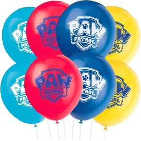 Paw Patrol Latex Balloons - 12" (Pack of 8) - Vibrant & Fun Assorted Colors Balloons, Perfect for Kids Parties & Celebrations