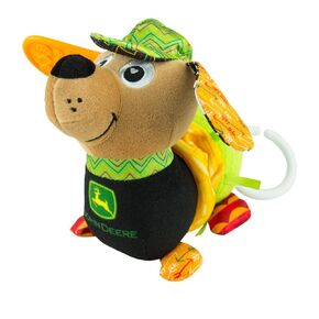 Lamaze John Deere Corn E Dogg Car Seat and Stroller Toy - Soft Baby Hanging Toys - Baby Crinkle Toys with High Contrast Colors - Baby Travel Toys Ages 0 Months and Up