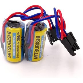 2Pcs A6BAT MR-BAT ER17330V PLC Battery 2/3A 3.6V 1700mAh with Plug for FANUC CNC System Servo