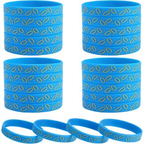 SAVITA 24pcs Blue Silicone Wristbands, Blue with Gold Ring Silicone Bracelets Video Games Character Bracelets Cartoon Theme Party Decorations for Birthday Party Decorations