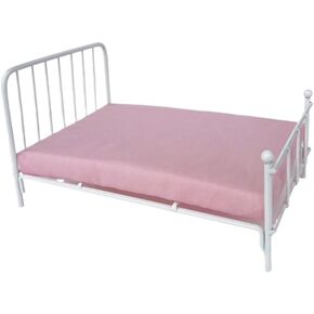 Elegant 1 12 Scale Dollhouses Bed in White Sturdy Metal with Included Mattress and Pillow for Realistic Decoration