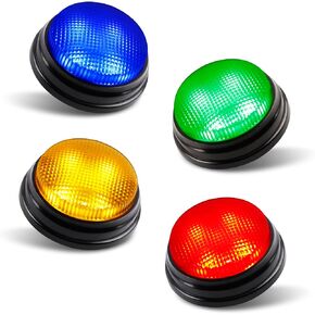 Buzzers for Trivia Games, Family Feud Buzzers for Adults, Game Buzzers with Lights and Sound, Answer Buzzers for Classroom, Perfect for Family Game and Trivia Nights