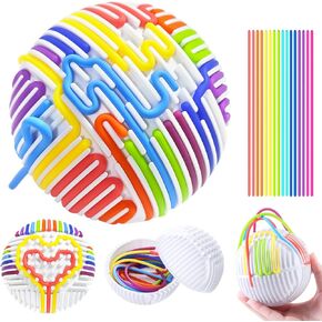 Sensory Activity Board Ball with 16 Rubber Ropes, Sensory Fidget Toys for Kids with Autism, ADHD, Sensory Toys That Effectively Relieve Anxiety, Improve Concentration and Cognitive Development
