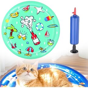 Thickened Water Sensor Play Mat for Cats Dog, 2025 New Ocean Themed Mat, Portable Cat Cooling Pad for Travel, Reusable Cooling Pad Suitable for Pets (#A)